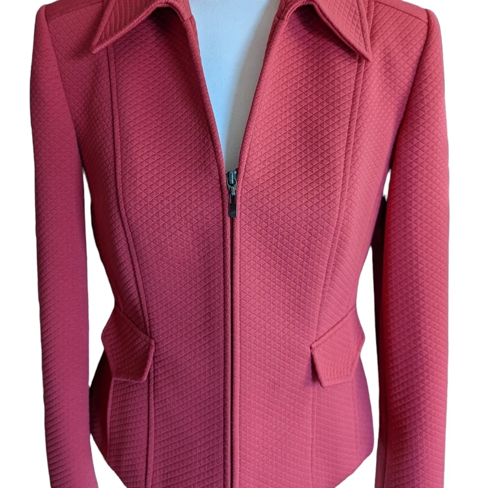Talbots Quilted Red Jacket/Blazer Size 4 - Picture 4 of 13